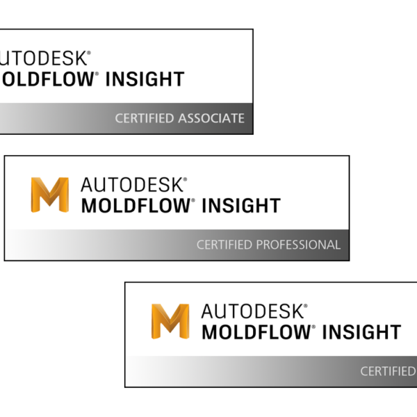 It is shown a Autodesk Moldflow Insight certified Expert Logo