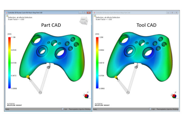 Sie können den Vergleich zwischen dem Teil-CAD und dem TOOl-CAD sowie eine Skala mit unterschiedlichen Zahlen sehen
