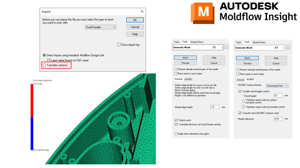 You can see the settings to generate mesh.