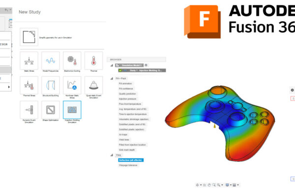 You can see the settings of the simulation and the tool showing the deflection.