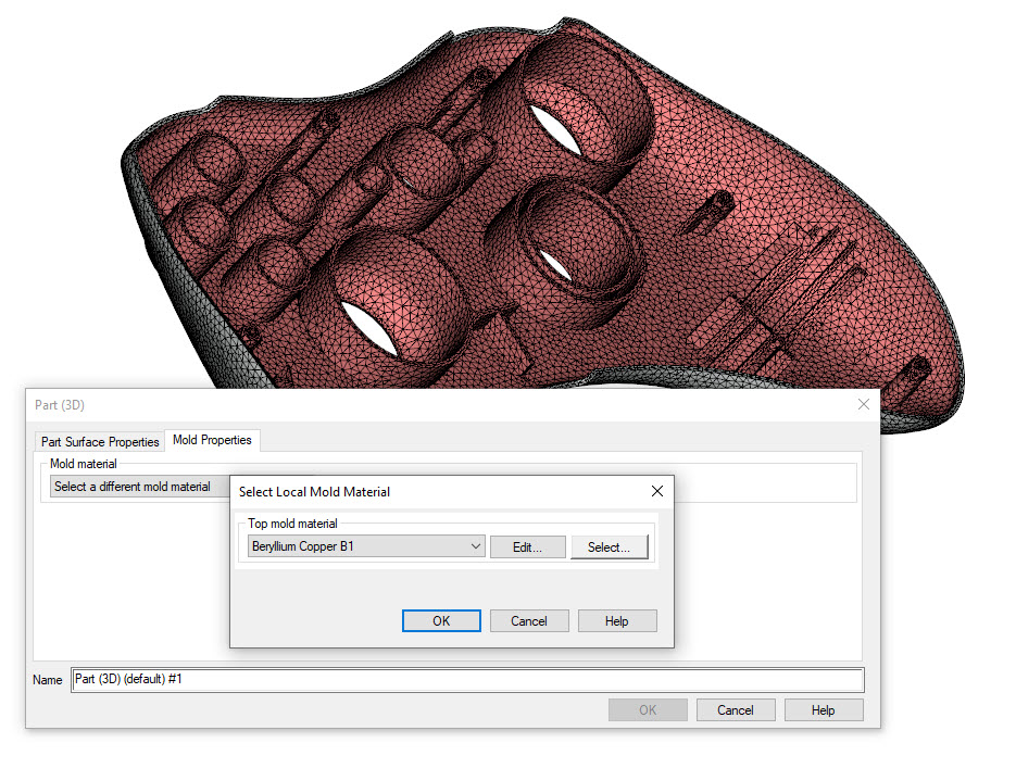 You can see a tool with an open window showing the mold properties settings.