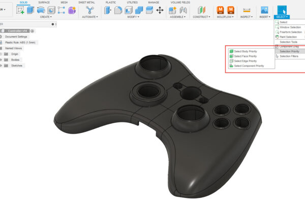 You can see a tool showing the selection priority.