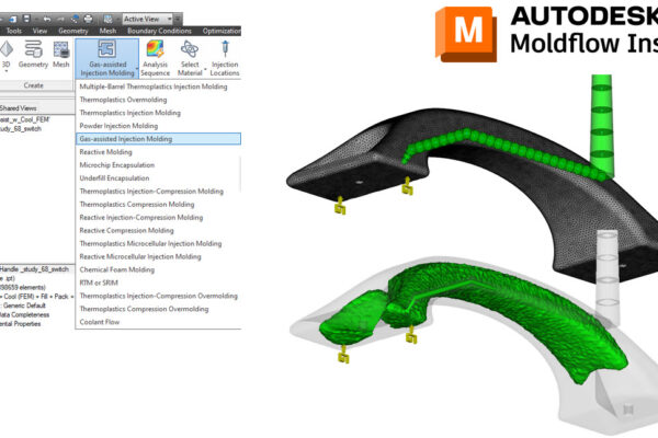 You can see two tools and thr gas-assisted injection molding settings.