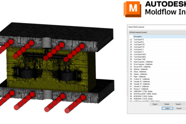 You can see the settings for the select mold material in which you can choose the tool steel.