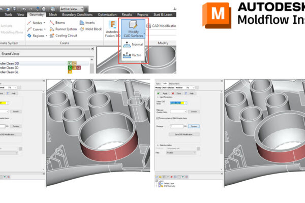 You can see a window showing the Modify CAD Surfaces Settings.