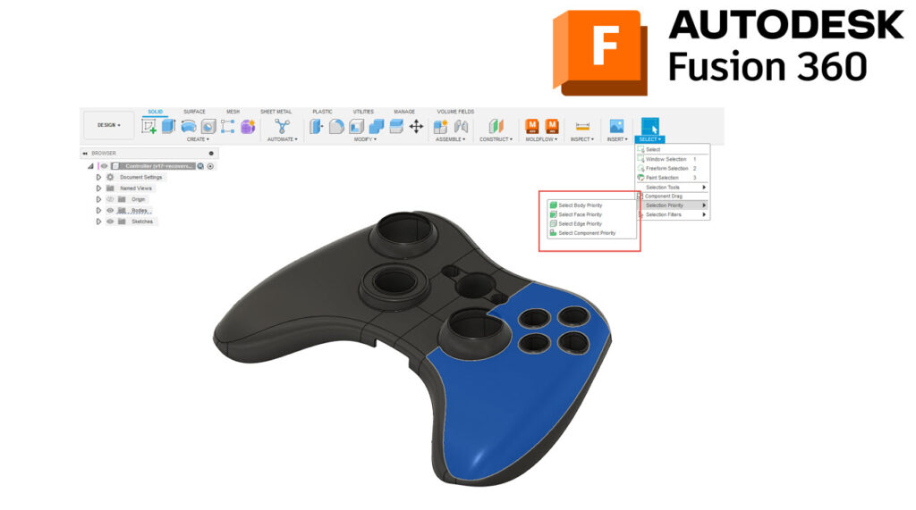In the design settings you can click on selection and choose selection priority.
