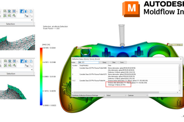 Moldflow can be used to measure warpage and distances.