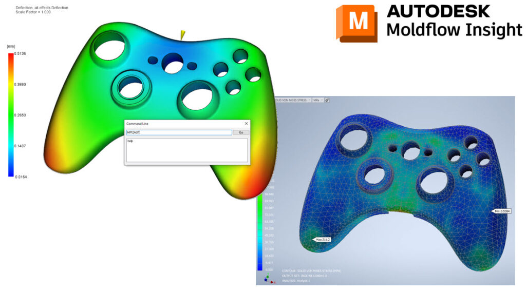 There are scripts that help to directly import Moldflow results that are useful for FEA, such as internal stresses, fibre orientation info or weld line positioning. MFS & Plastics Engineering Group Services.
