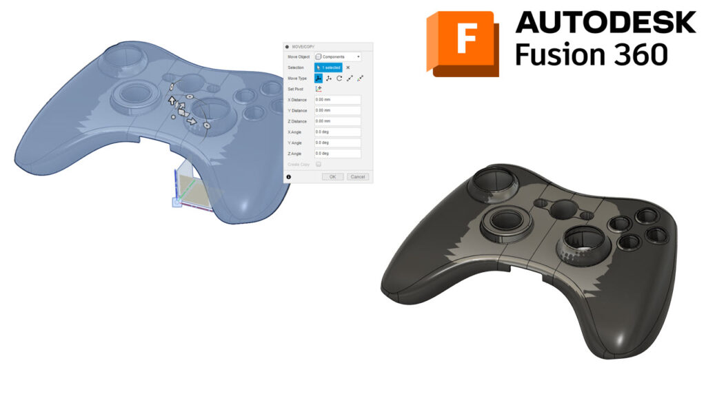 You can see two components where you can see the wharped shaped export and part design.